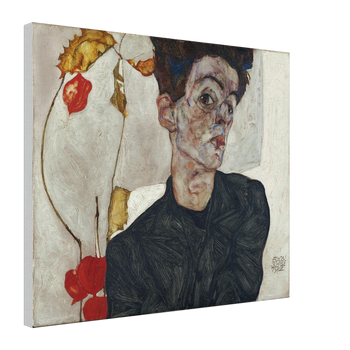 Egon Schiele — Selbstbildnis mit Lampionfrüchten (1912) · Leinwand