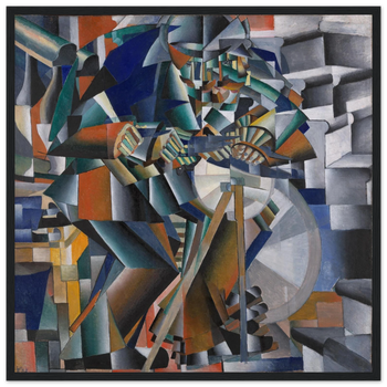 Kasimir Malewitsch — Der Messerschleifer (Prinzip des Funkelns) (1912–13) · Mattes Papier mit Holzrahmen
