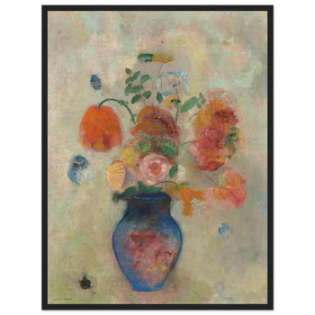 Odilon Redon — Große Vase mit Blumen (c. 1912) · Mattes Papier mit Holzrahmen