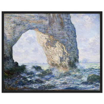 Claude Monet — Die Manneporte (Étretat) (1883) · Mattes Papier mit Holzrahmen