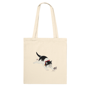 Ohara Koson — Cat Catches Mouse · Premium Canvas Carrier Bag