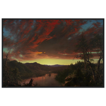 Frederic Edwin Church — Dämmerung in der Wildnis (1860) · Mattes Papier mit Holzrahmen