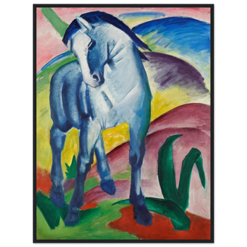 Franz Marc — Blaues Pferd I (1911) · Mattes Papier mit Holzrahmen