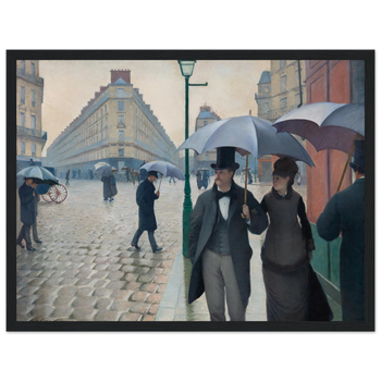 Gustave Caillebotte — Straße in Paris, Regenwetter (1877) · Mattes Papier mit Holzrahmen