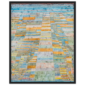 Paul Klee — Hauptweg und Nebenwege (1929) · Mattes Papier mit Holzrahmen